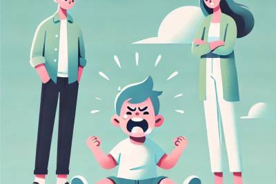 rabieta imagen de un niño con una rabieta